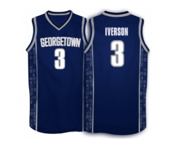 Allen Iverson #3 Georgetown Hoyas 1996 Throwback Retro Jersey - Navy Blue