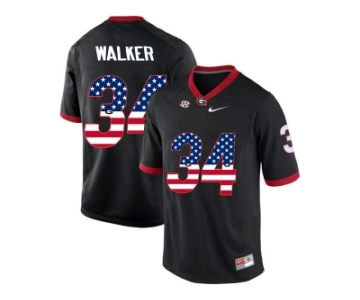 2016 US Flag Fashion-Men's Georgia Bulldogs Herchel Walker #34 College Football Limited Jerseys - Black