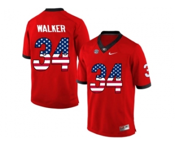 2016 US Flag Fashion-Men's Georgia Bulldogs Herchel Walker #34 College Football Limited Jerseys - Red