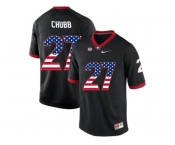 2016 US Flag Fashion-Men's Georgia Bulldogs Nick Chubb #27 College Football Limited Jerseys - Black