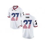 2016 US Flag Fashion-Men's Georgia Bulldogs Nick Chubb #27 College Football Limited Jerseys - White