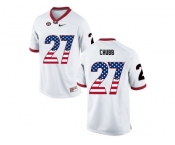 2016 US Flag Fashion-Men's Georgia Bulldogs Nick Chubb #27 College Football Limited Jerseys - White