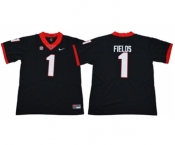 Bulldogs #1 Justin Fields Black Limited Stitched NCAA Jersey