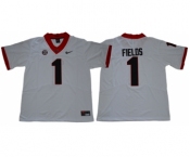 Bulldogs #1 Justin Fields White Limited Stitched NCAA Jersey