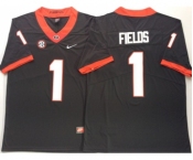 Georgia Bulldogs #1 Justin Fields Black Nike College Football Jersey