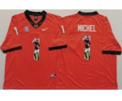 Georgia Bulldogs #1 Sony Michel Red Player Fashion Stitched NCAA Jersey