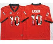 Georgia Bulldogs #10 Jacob Eason Red Player Fashion Stitched NCAA Jersey