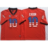 Georgia Bulldogs #10 Jacob Eason Red USA Flag College Jersey