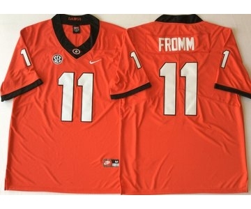 Georgia Bulldogs #11 Jake Fromm Red College Football Jersey