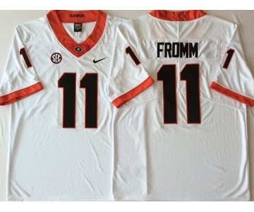 Georgia Bulldogs #11 Jake Fromm White College Football Jersey