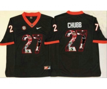 Georgia Bulldogs #27 Nick Chubb Black Player Fashion Stitched NCAA Jersey