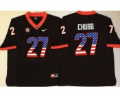 Georgia Bulldogs #27 Nick Chubb Black USA Flag College Jersey