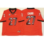 Georgia Bulldogs #27 Nick Chubb Red Player Fashion Stitched NCAA Jersey