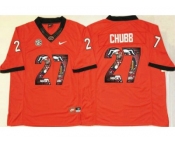 Georgia Bulldogs #27 Nick Chubb Red Player Fashion Stitched NCAA Jersey