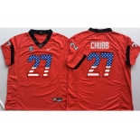 Georgia Bulldogs #27 Nick Chubb Red USA Flag College Jer