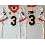 Georgia Bulldogs #3 Roquan Smith White College Football Jersey