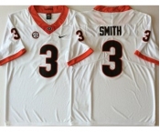 Georgia Bulldogs #3 Roquan Smith White College Football Jersey