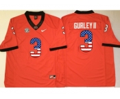 Georgia Bulldogs #3 Todd Gurley II Red USA Flag College Jersey