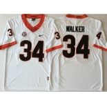 Georgia Bulldogs #34 Herchel Walker White College Football Jersey