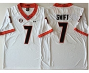 Georgia Bulldogs #7 D'Andre Swift White College Football Jersey