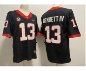 Mens Georgia Bulldogs #13 Stetson Bennett IV 2022 Black alternate College Football Game Jersey