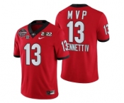 Mens Georgia Bulldogs #13 Stetson Bennett IV Red 2021-22 National Champions College Football Game MVP Jersey