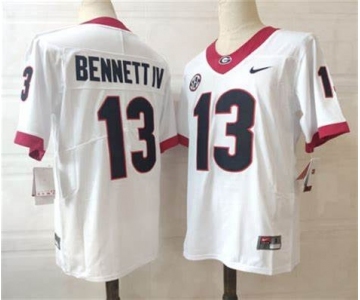 Men's Georgia Bulldogs #13 Stetson Bennett IV White 2022 Vapor Untouchable Stitched Nike NCAA Jersey