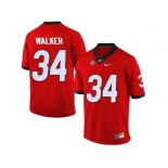 Men's Georgia Bulldogs Herchel Walker #34 College Football Limited Jerseys - Red