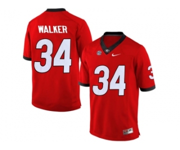 Men's Georgia Bulldogs Herchel Walker #34 College Football Limited Jerseys - Red