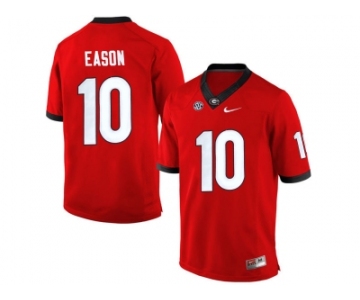 Men's Georgia Bulldogs Jacob Eason #10 College Football Limited Jerseys - Red