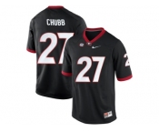 Men's Georgia Bulldogs Nick Chubb #27 College Football Limited Jerseys - Black