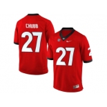 Men's Georgia Bulldogs Nick Chubb #27 College Football Limited Jerseys - Red