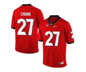 Men's Georgia Bulldogs Nick Chubb #27 College Football Limited Jerseys - Red