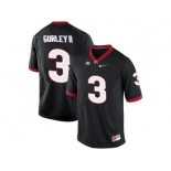 Men's Georgia Bulldogs Todd Gurley II #3 College Football Limited Jerseys - Black