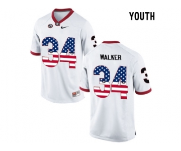 2016 US Flag Fashion-Youth Georgia Bulldogs Herchel Walker #34 College Football Limited Jerseys - White