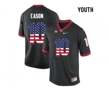 2016 US Flag Fashion-Youth Georgia Bulldogs Jacob Eason #10 College Football Limited Jerseys - Black