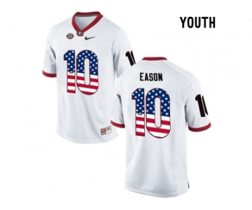 2016 US Flag Fashion-Youth Georgia Bulldogs Jacob Eason #10 College Football Limited Jerseys - White