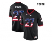 2016 US Flag Fashion-Youth Georgia Bulldogs Nick Chubb #27 College Football Limited Jerseys - Black