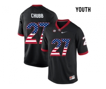 2016 US Flag Fashion-Youth Georgia Bulldogs Nick Chubb #27 College Football Limited Jerseys - Black