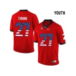 2016 US Flag Fashion-Youth Georgia Bulldogs Nick Chubb #27 College Football Limited Jerseys - Red