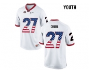 2016 US Flag Fashion-Youth Georgia Bulldogs Nick Chubb #27 College Football Limited Jerseys - White