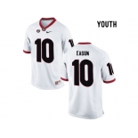 Youth Georgia Bulldogs Jacob Eason #10 College Football Limited Jerseys - White