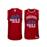 2016 US Flag Fashion Men's Indiana Hoosiers Cody Zeller #40 Big 10 Patch College Basketball Authentic Jerseys - Cardinal