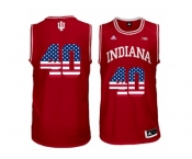 2016 US Flag Fashion Men's Indiana Hoosiers Cody Zeller #40 Big 10 Patch College Basketball Authentic Jerseys - Cardinal