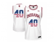 2016 US Flag Fashion Men's Indiana Hoosiers Cody Zeller #40 Big 10 Patch College Basketball Authentic Jerseys - White