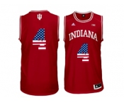 2016 US Flag Fashion Men's Indiana Hoosiers Victor Oladipo #4 Big 10 Patch College Basketball Authentic Jerseys - Red