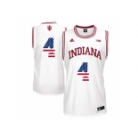 2016 US Flag Fashion Men's Indiana Hoosiers Victor Oladipo #4 Big 10 Patch College Basketball Authentic Jerseys - White