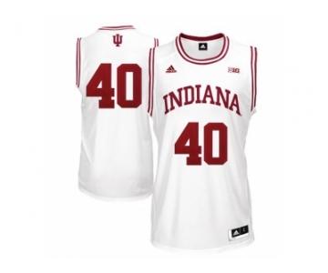 Men's Indiana Hoosiers Cody Zeller #40 Big 10 Patch College Basketball Authentic Jerseys - White