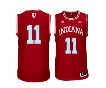 Men's Indiana Hoosiers Isiah Thomas #11 Big 10 Patch College Basketball Authentic Jerseys - Red