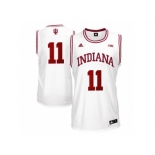 Men's Indiana Hoosiers Isiah Thomas #11 Big 10 Patch College Basketball Authentic Jerseys - White